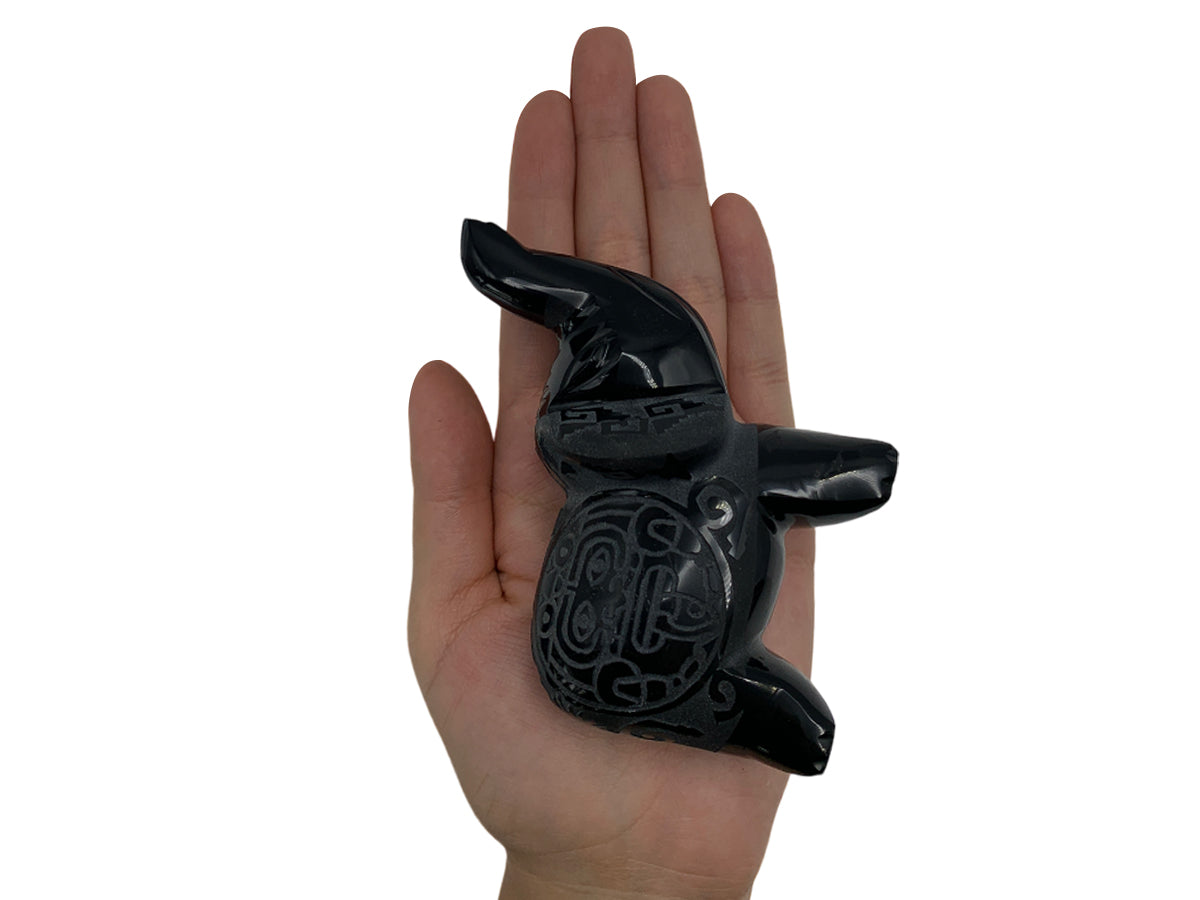 Black Obsidian Elephant Polished 8X4X8.5 Cm