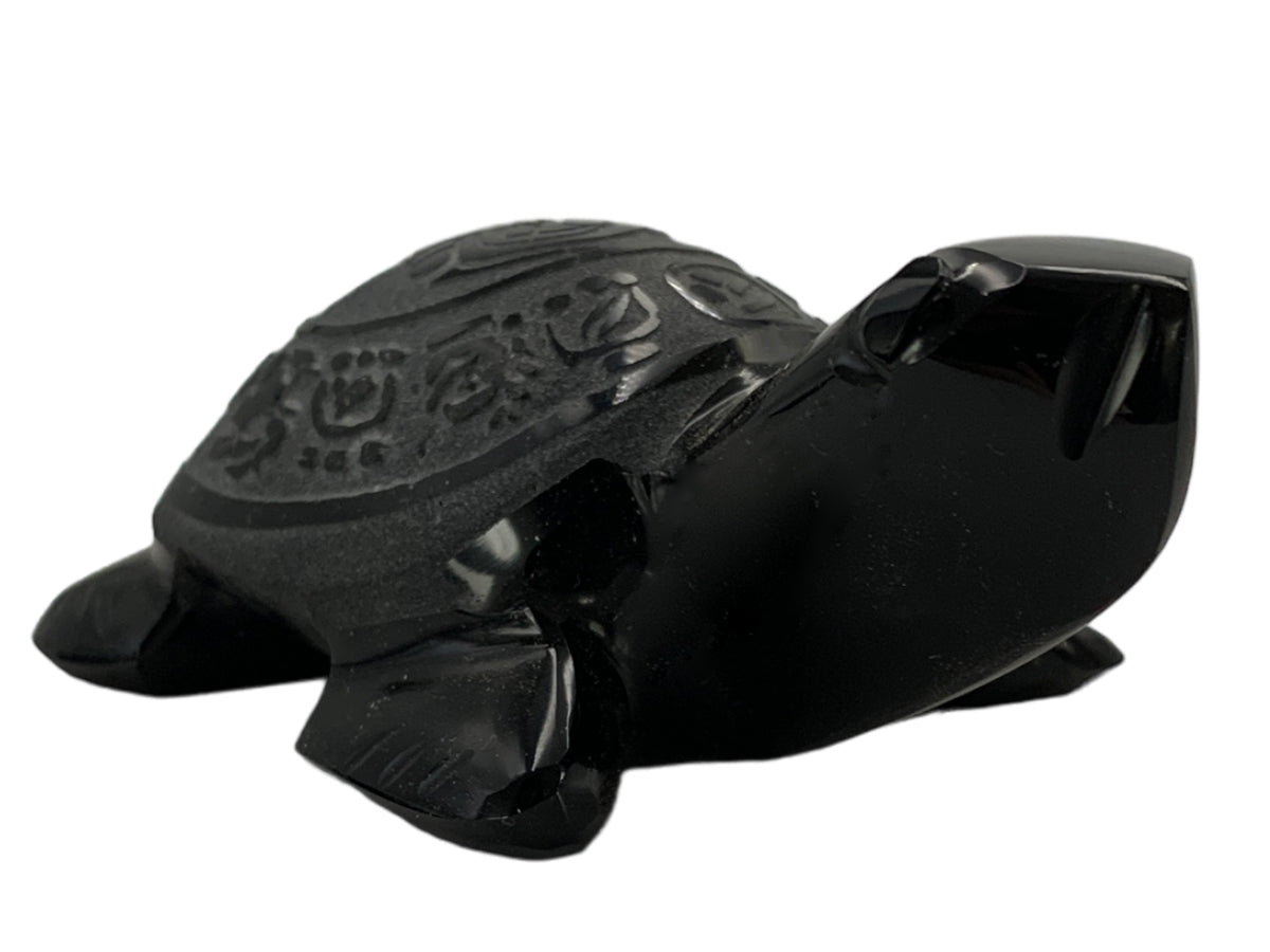 Black Obsidian Turtle Polished 8.5X6X3.5 Cm