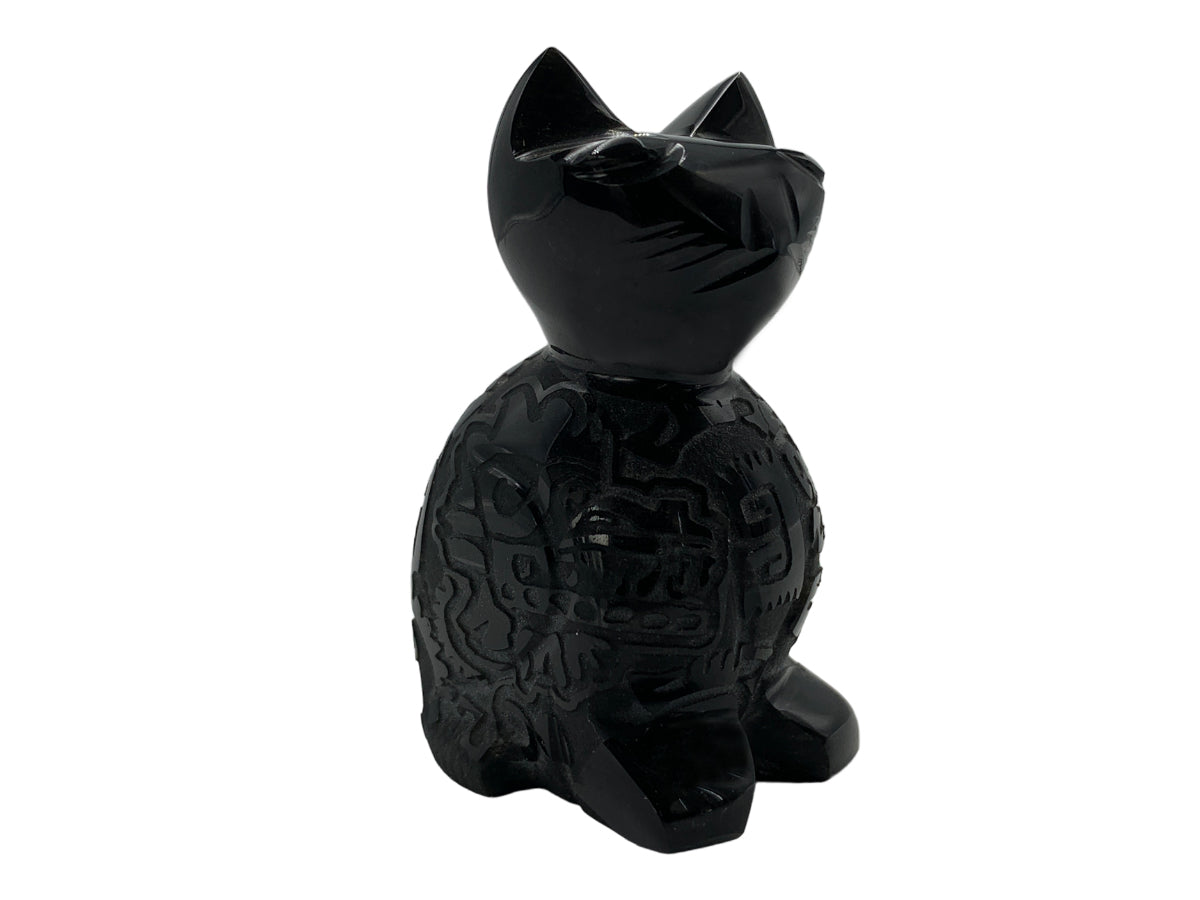 Black Obsidian Cat Polished 5X4X8 Cm