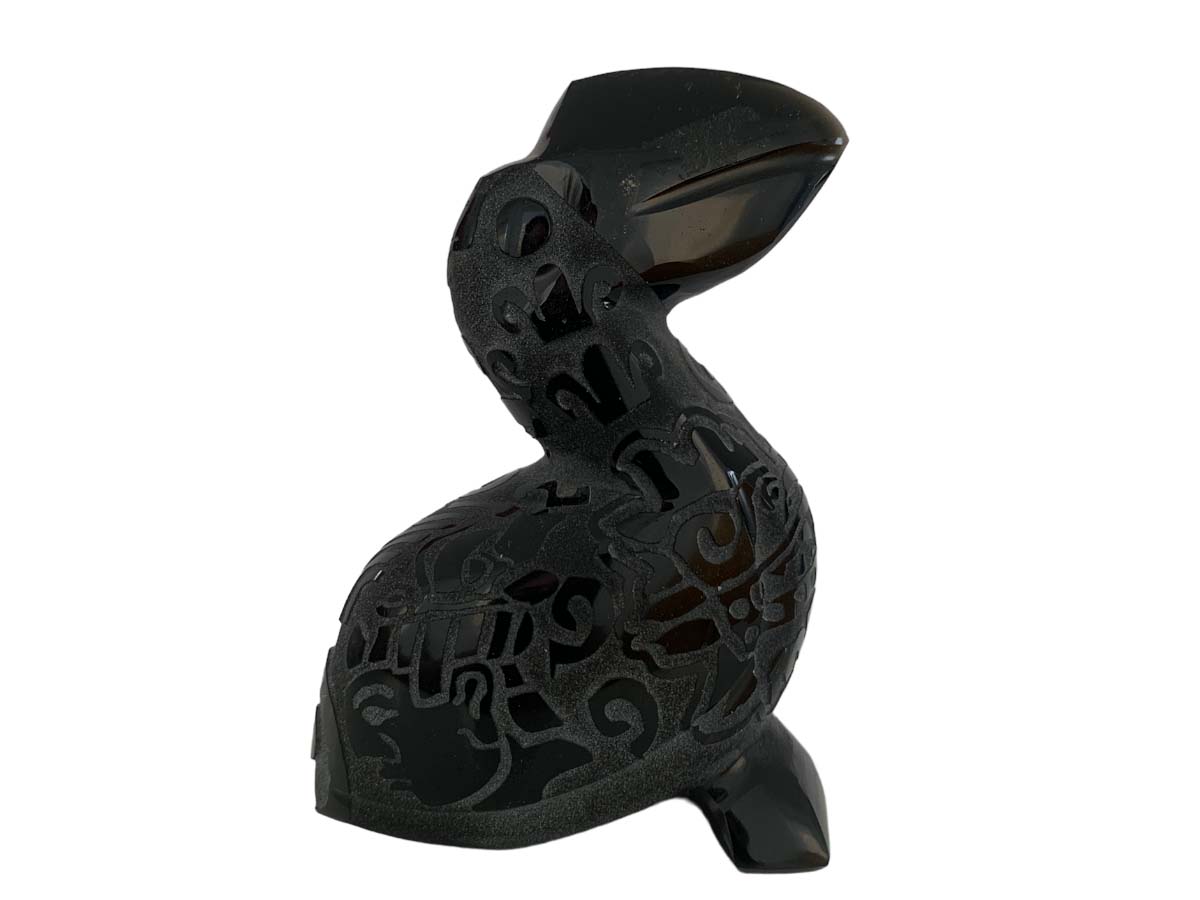 Black Obsidian Toucan Polished 6X3.5X9 Cm