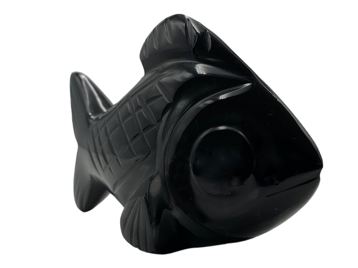 Black Obsidian Fish Polished 12X4X7 Cm