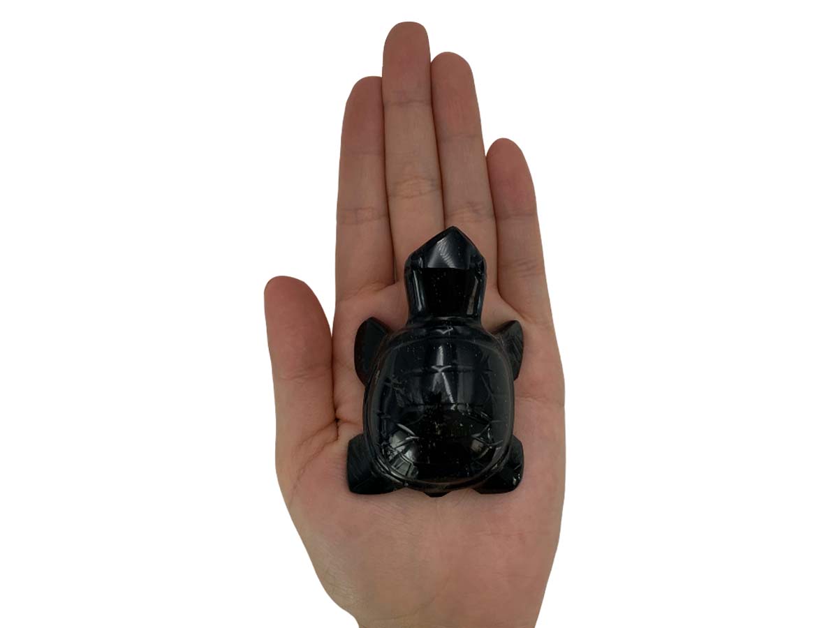 Black Obsidian Turtle Polished 8.5X6X3.5 Cm
