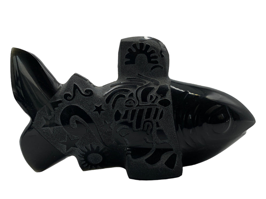 Black Obsidian Fish Polished 11X4X6 Cm