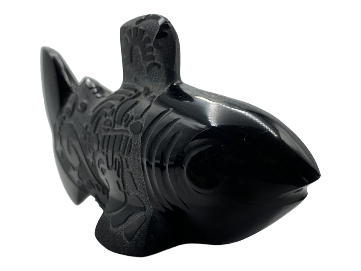 Black Obsidian Fish Polished 11X4X6 Cm
