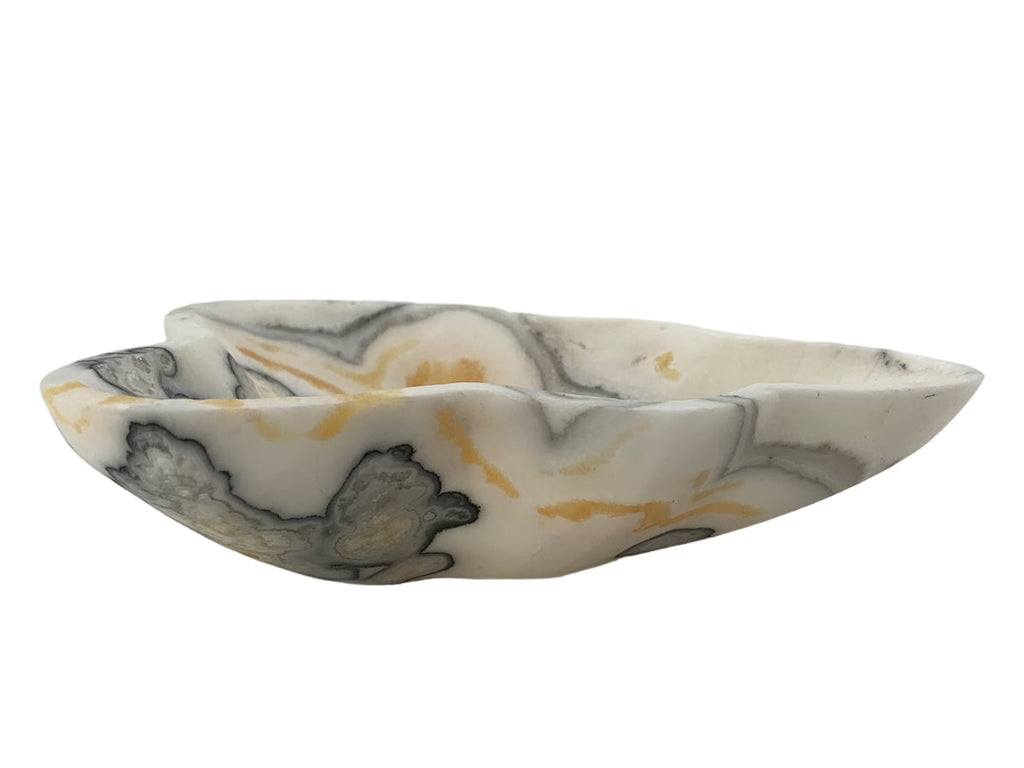 Zebra Calcite Irregular Bowl 15X11X4 Cm