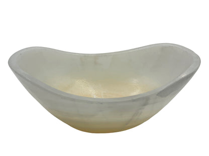 White Onyx Bowl 21X14.5X9 Cm