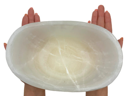 White Onyx Bowl 21X14.5X9 Cm