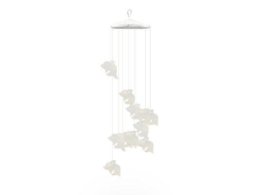 White Onyx Dolphin Wind Chime 30 Cm