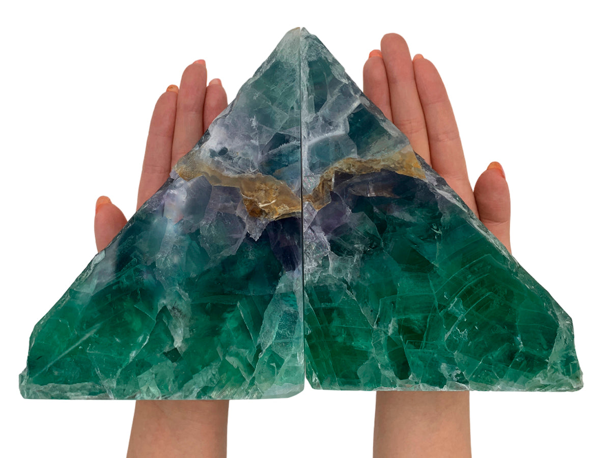 Fluorite Bookend Rustic Edge Extra Quality  12X4.5X17 Cm