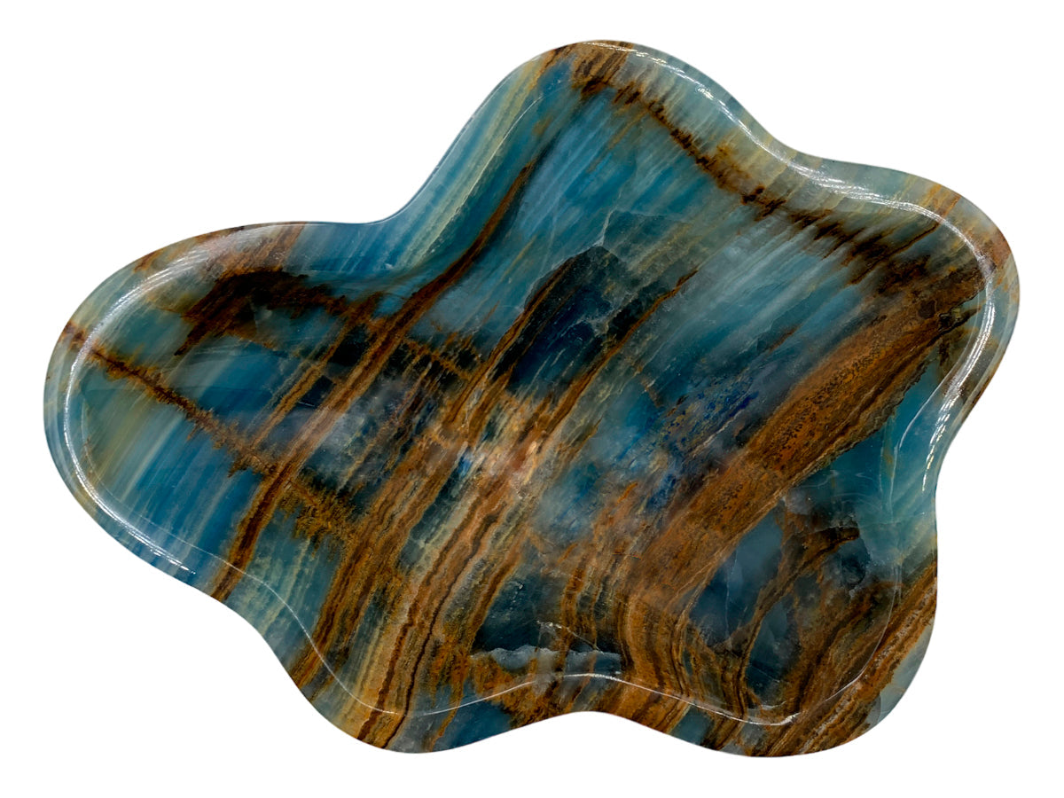 Blue Onyx Irregular Bowl  15X12X4 Cm