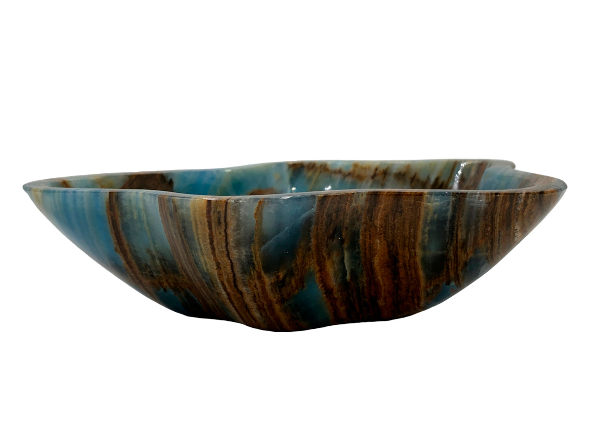 Blue Onyx Irregular Bowl  15X12X4 Cm