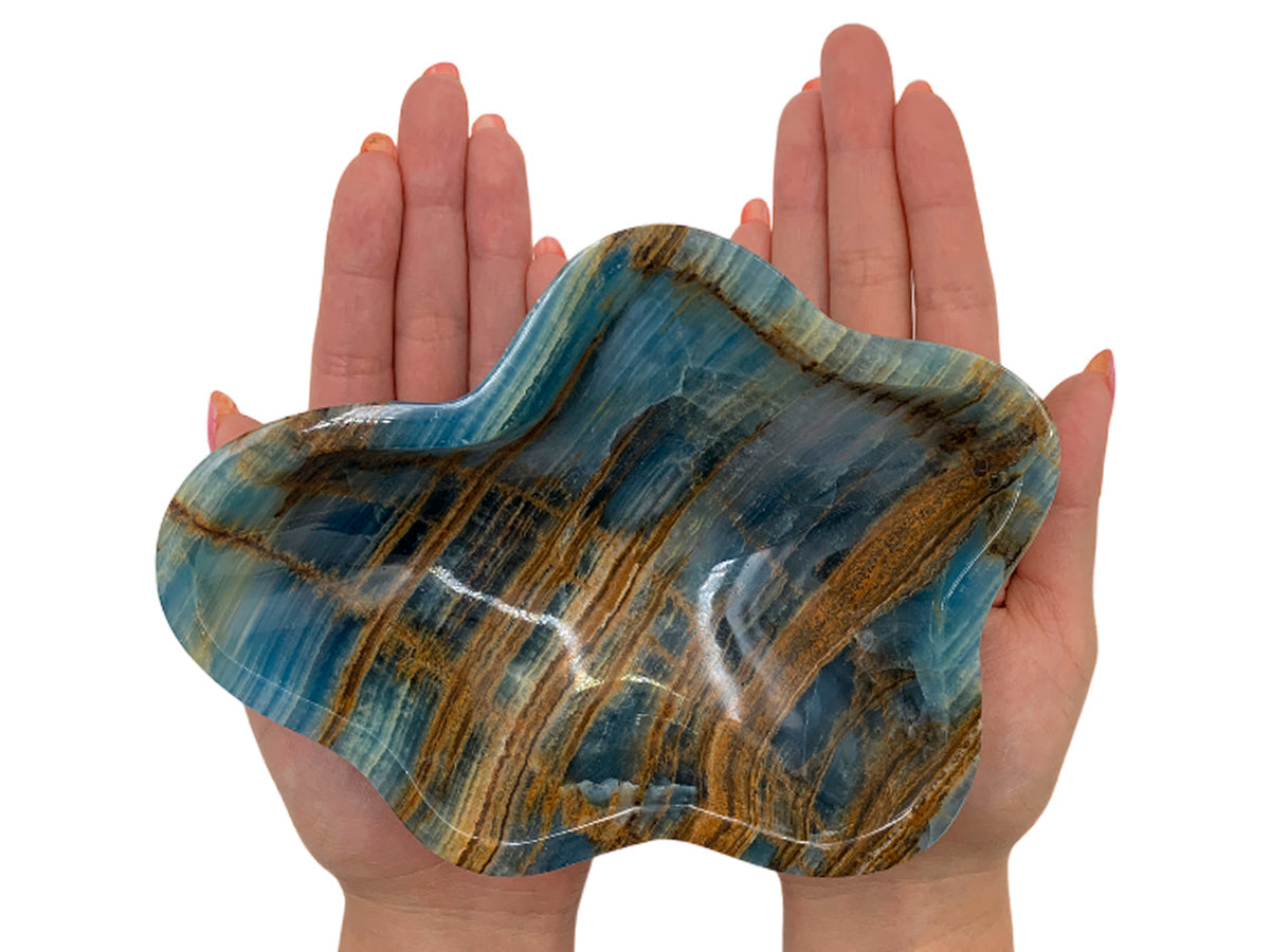 Blue Onyx Irregular Bowl  15X12X4 Cm