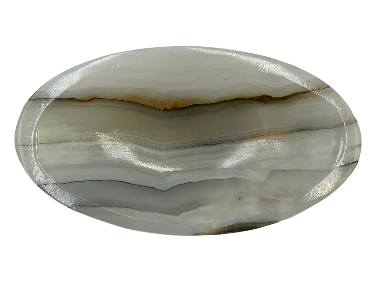 Gray Onyx Oval Bowl  12X6.5X2 Cm