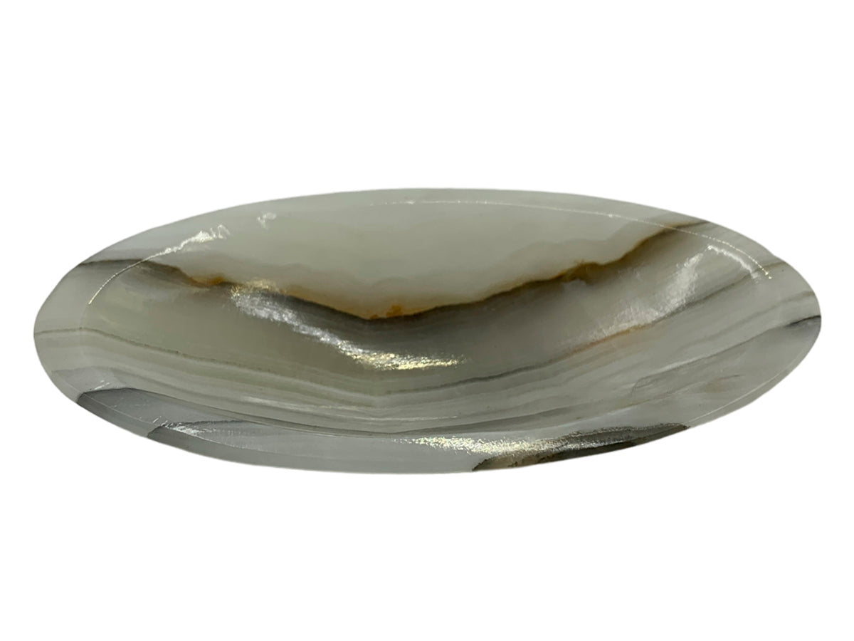 Gray Onyx Oval Bowl  12X6.5X2 Cm