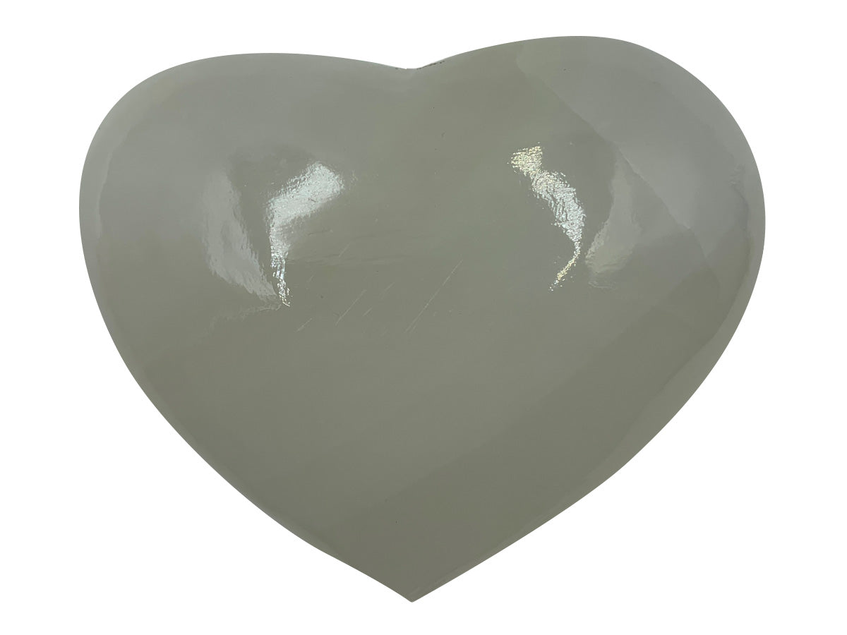 White Onyx Heart Puff  12X10X5 Cm