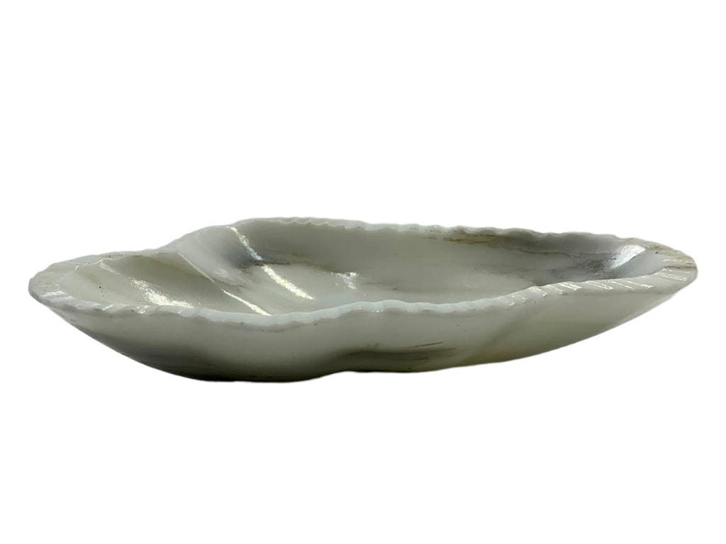 White Marble Calacate Onyx Irregular Snack Bowl  9X12X5 Cm