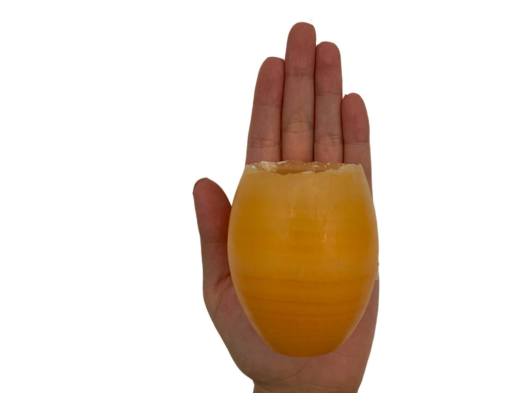 Orange Calcite Oval Candle Holder