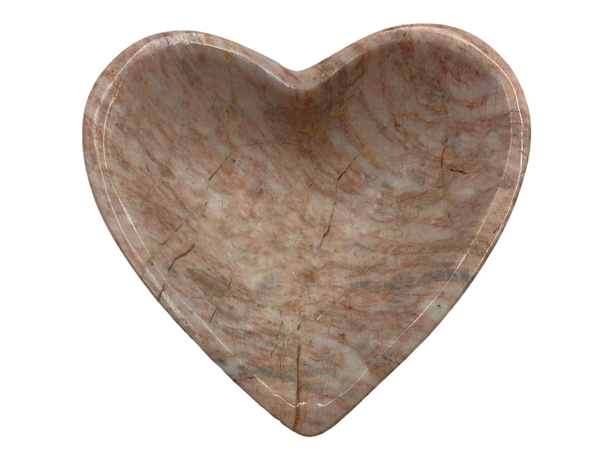 Pink Marble Heart Snack Bowl  13X13X3.5 Cm