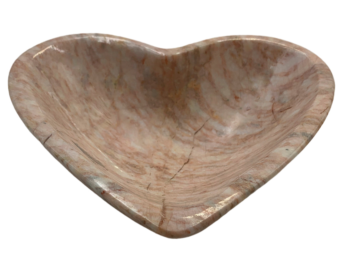 Pink Marble Heart Snack Bowl  13X13X3.5 Cm