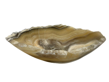 Zebra Onyx Irregular Bowl Rustic Edge 23X15X6 Cm