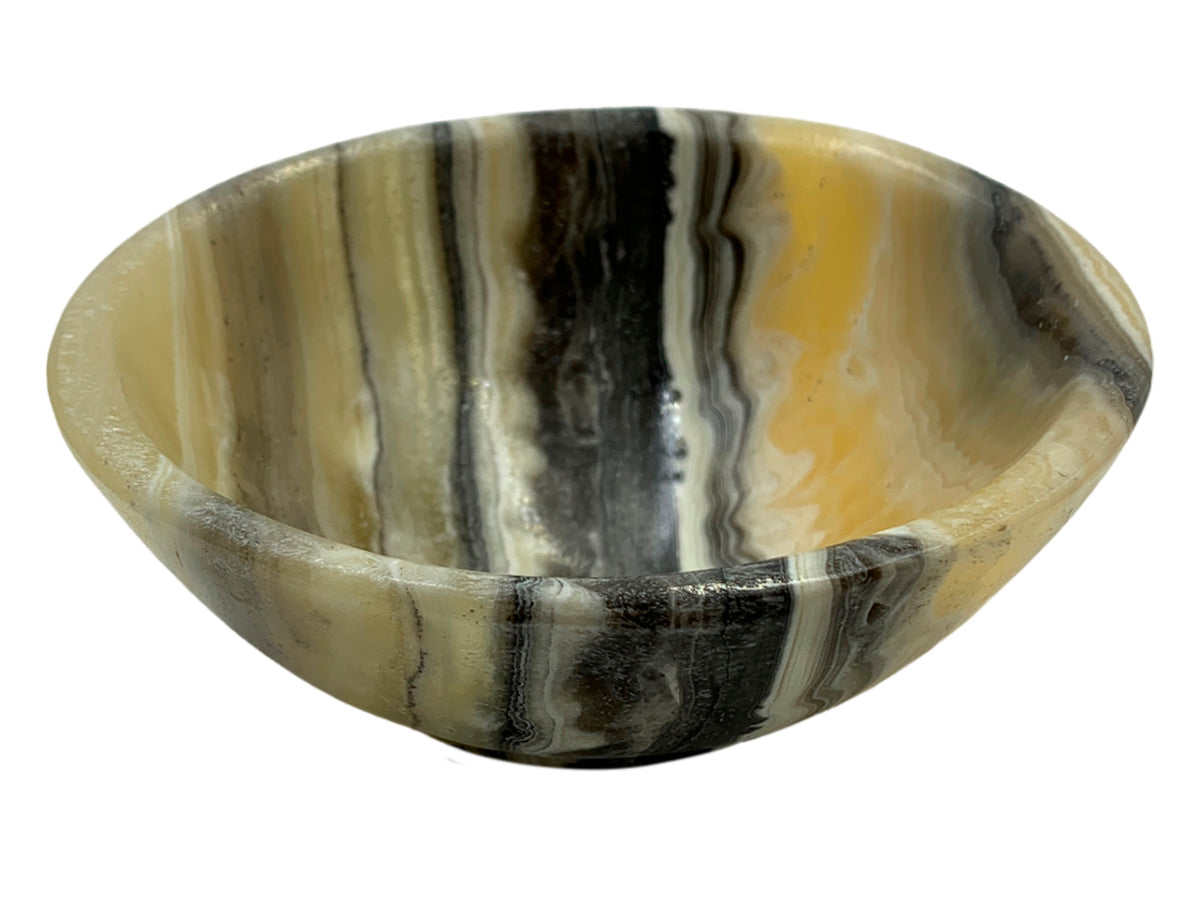 Zebra Onyx Circular Snack Bowl  12.5X5.5 Cm