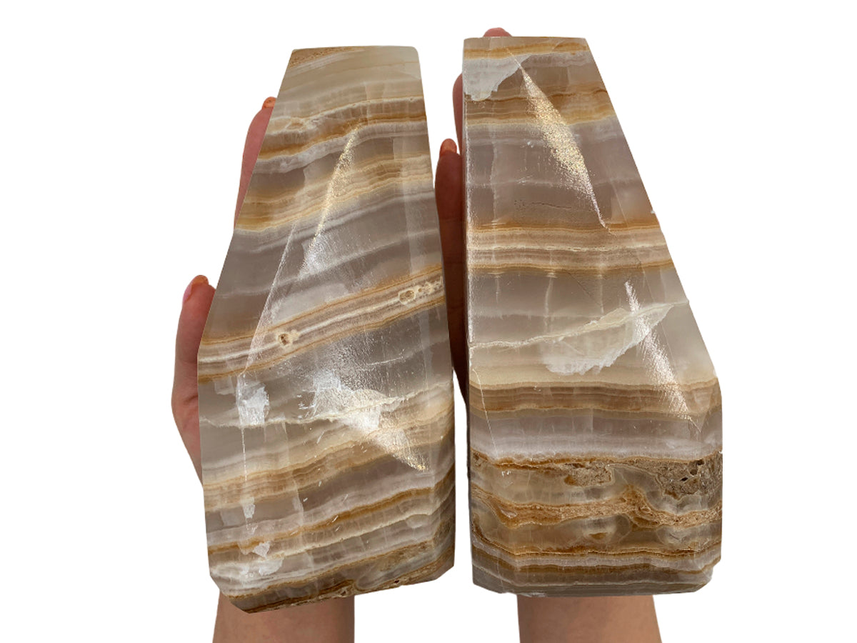 Amber Onyx Faceted Bookend
