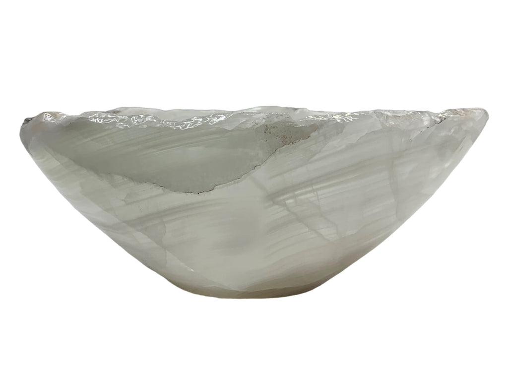 White Onyx Bowl  25X20X10 Cm