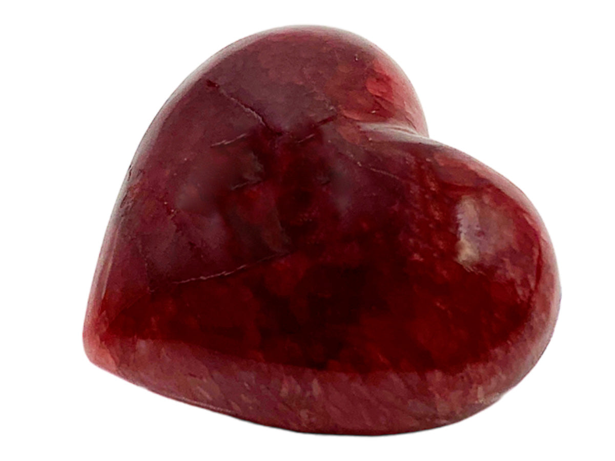 Red Pigmented Onyx Heart Puff  8X7X3 Cm