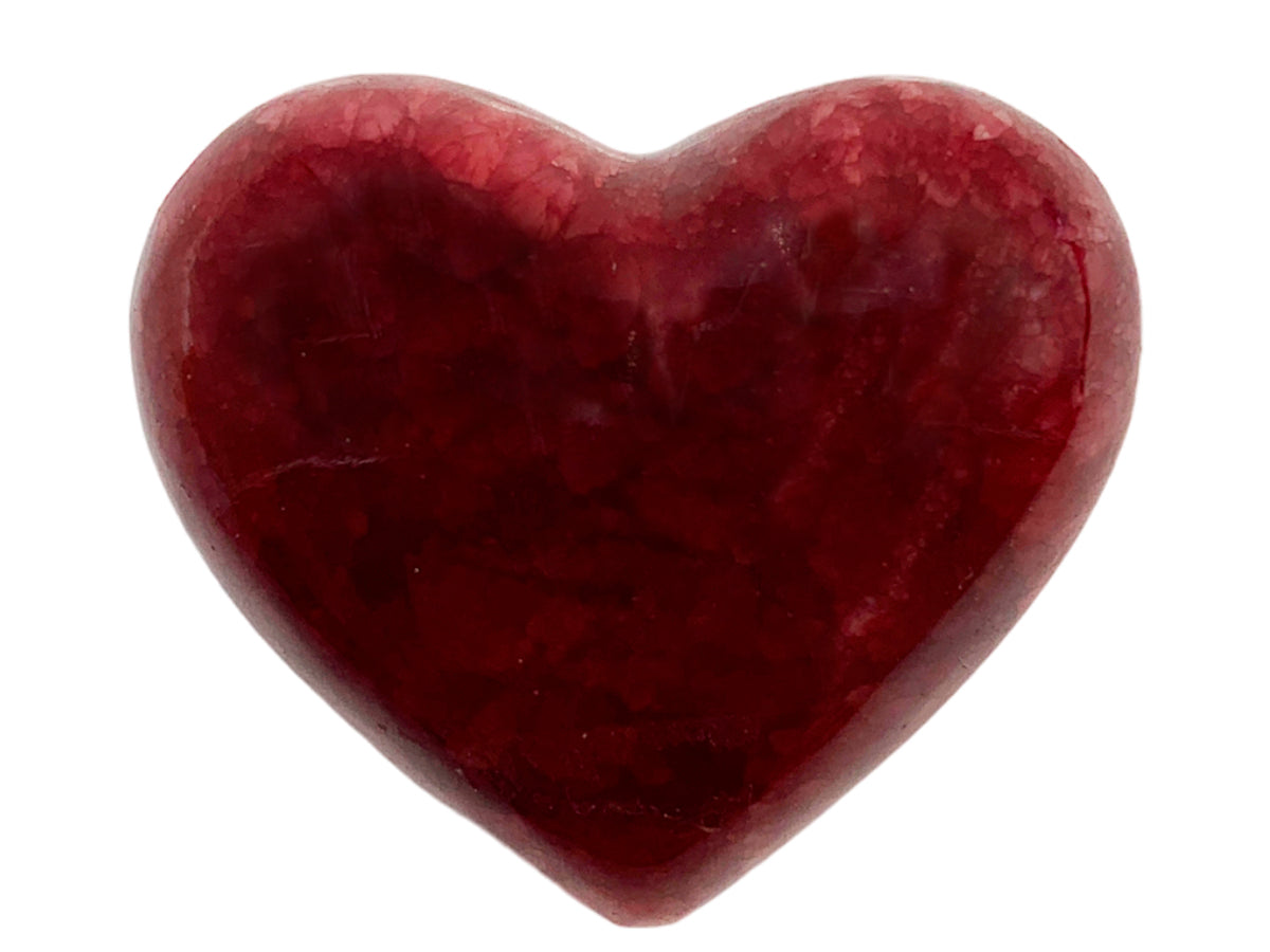Red Pigmented Onyx Heart Puff  5X4.5X2 Cm