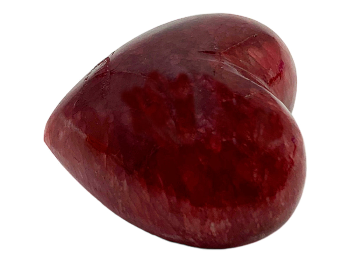 Red Pigmented Onyx Heart Puff  5X4.5X2 Cm