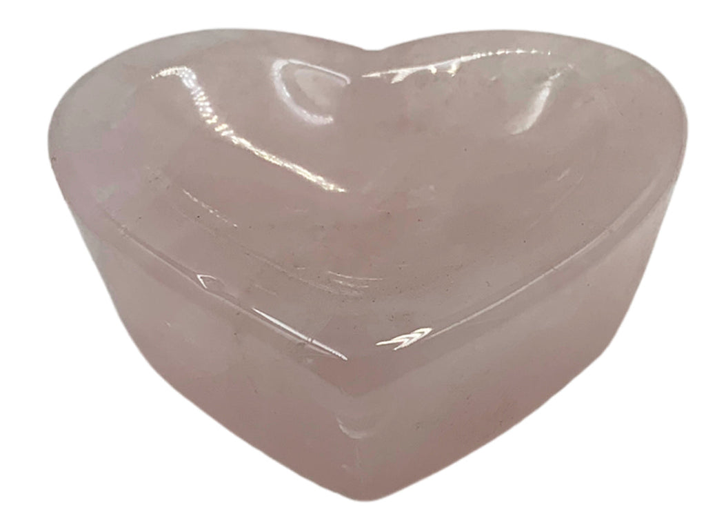 Pink Quartz  Carved Heart Bowl