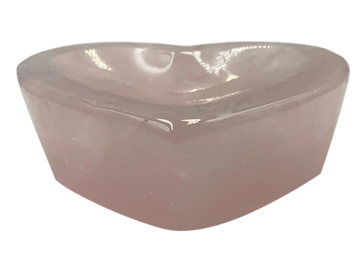 Pink Quartz  Carved Heart Bowl