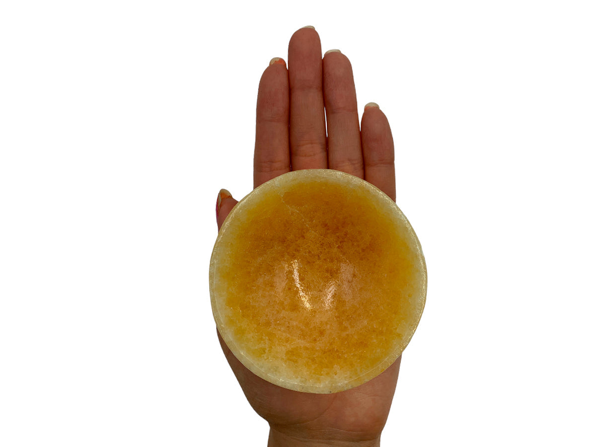 Orange Calcite Circular Snack Bowl  8X8.5X3 Cm