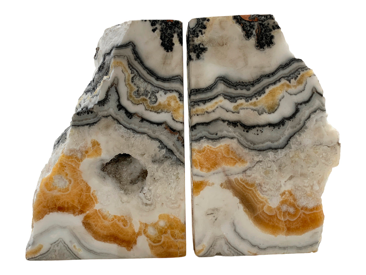 Zebra Calcite Bookend Pair