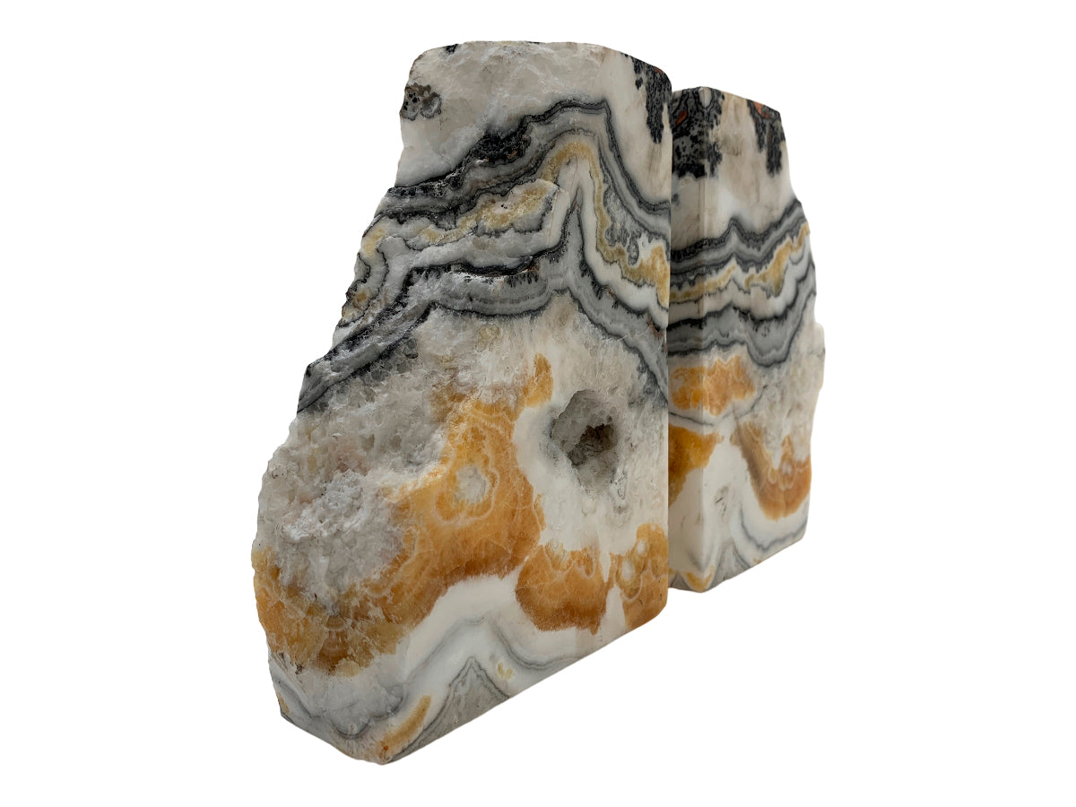 Zebra Calcite Bookend Pair
