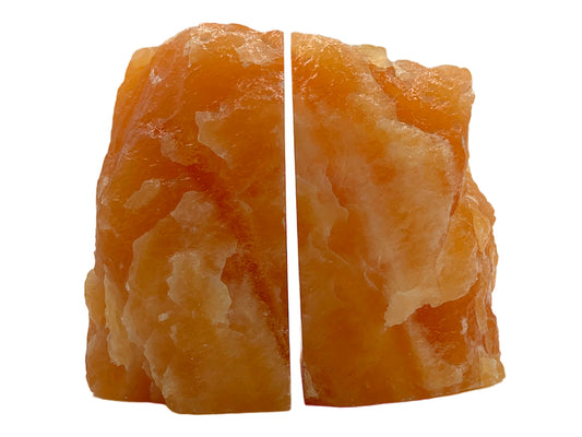 Orange Calcite Bookend Pair  ~15X17 Cm