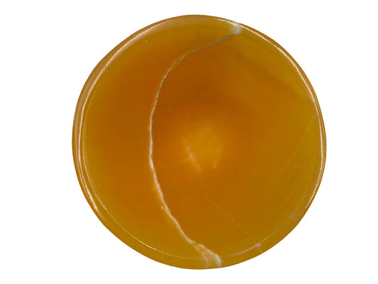 Orange Calcite Snack Bowl 12.5X5.5 Cm