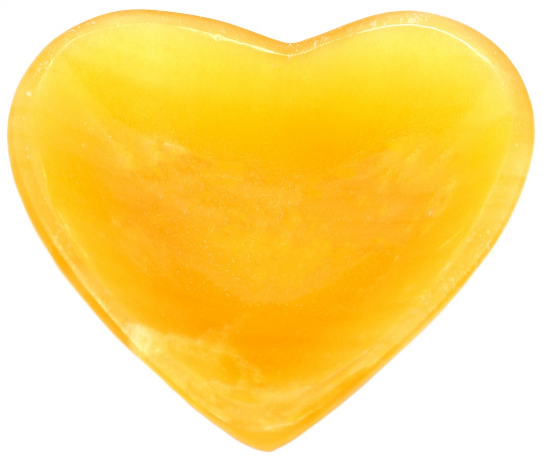 Orange calcite heart shaped Bowl (13x13x4cm Polished)