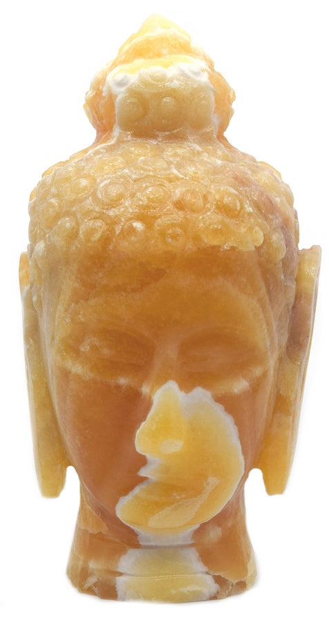 Orange onyx buddha head 21 cm tall