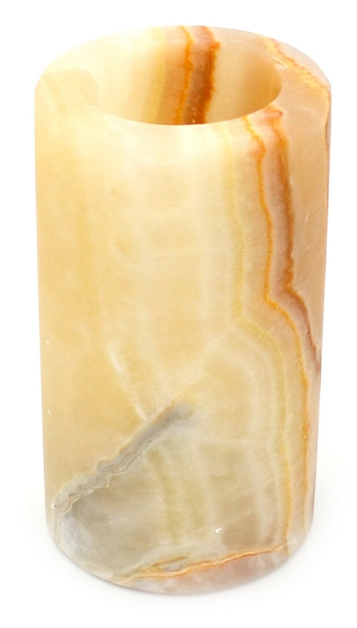 Amber onyx Candle Holder 10 cm tall