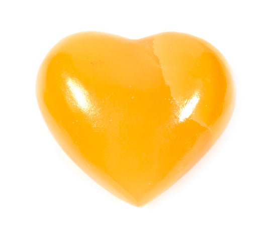 Orange calcite puffed heart (8x7x4cm Polished)