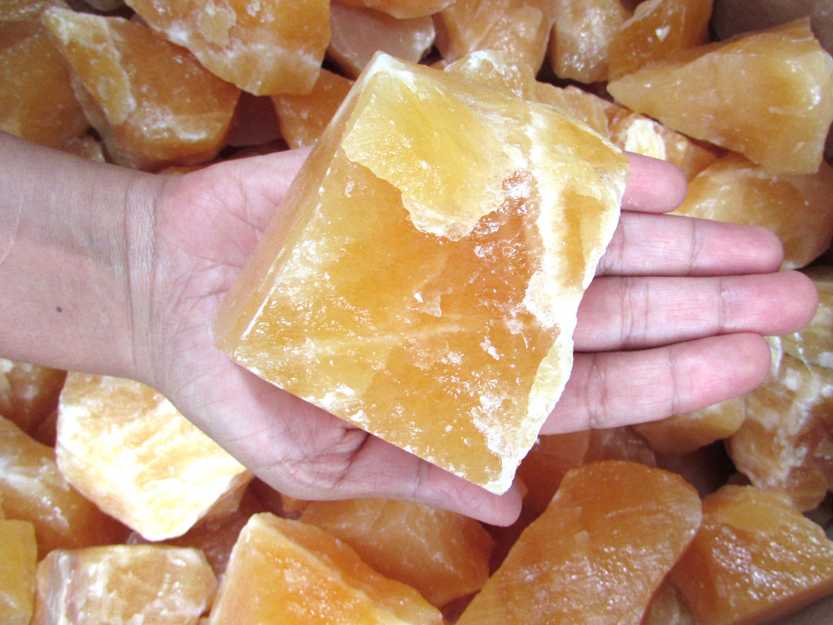 Orange Calcite Acid Washed Size:by Kilo