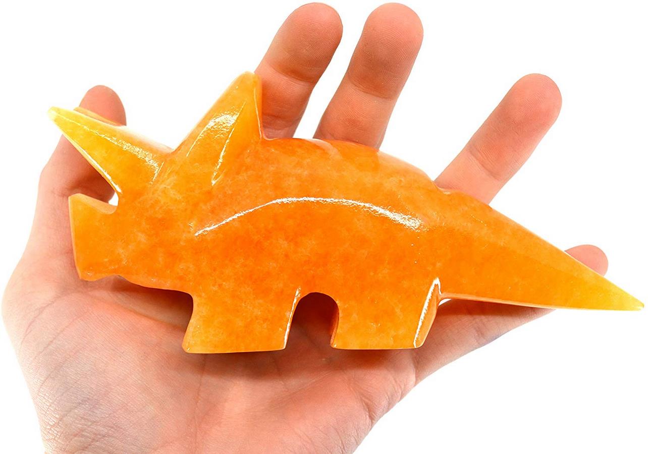 Orange Calcite Triceratops