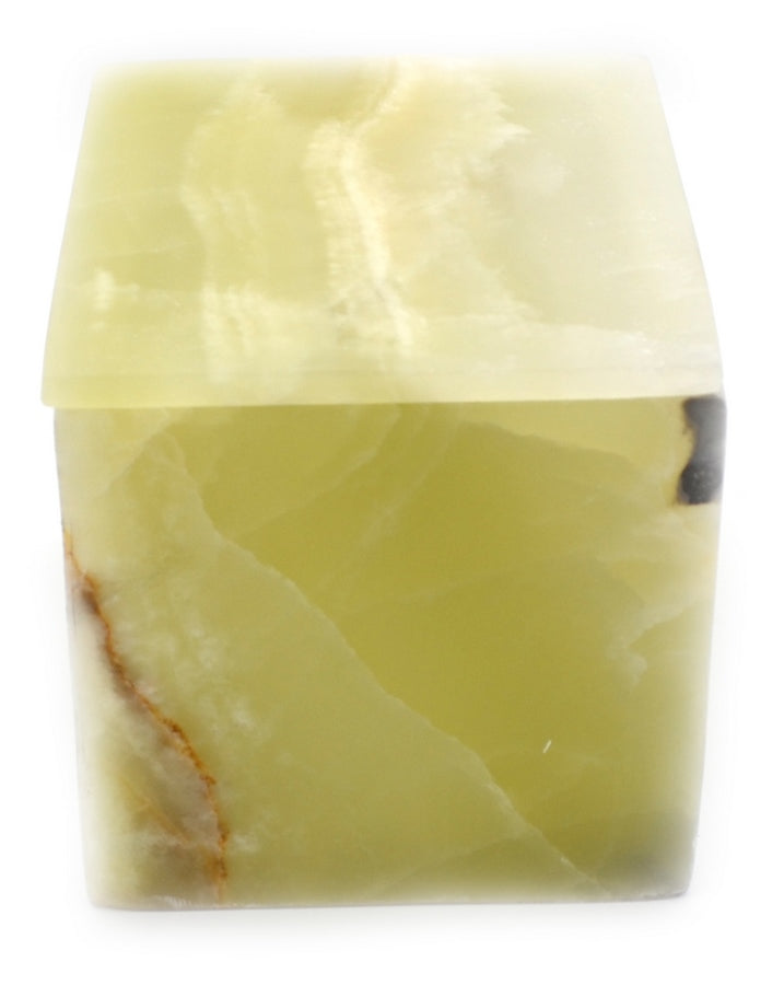 Green onyx jewelry box 10 cm tall